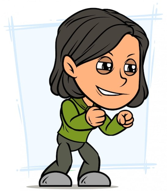 A cartoon-style drawing of a K-drama character dramatically pointing a finger accusingly.