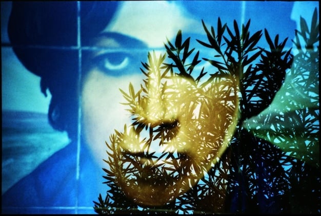 A stylized image showing Anne Hathaway and Ryan Gosling in a split frame, with elements suggestive of a romantic drama and cross-border tension.