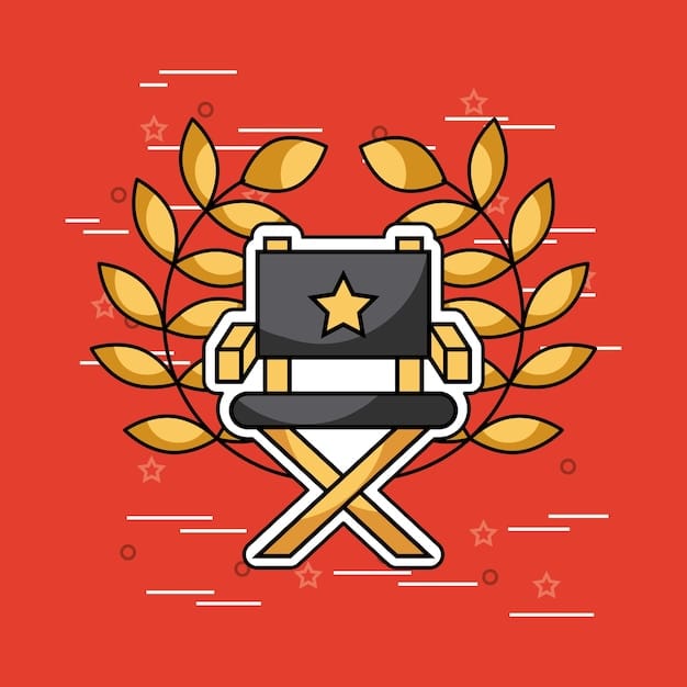 Infographic showing streaming service logos, award badges.