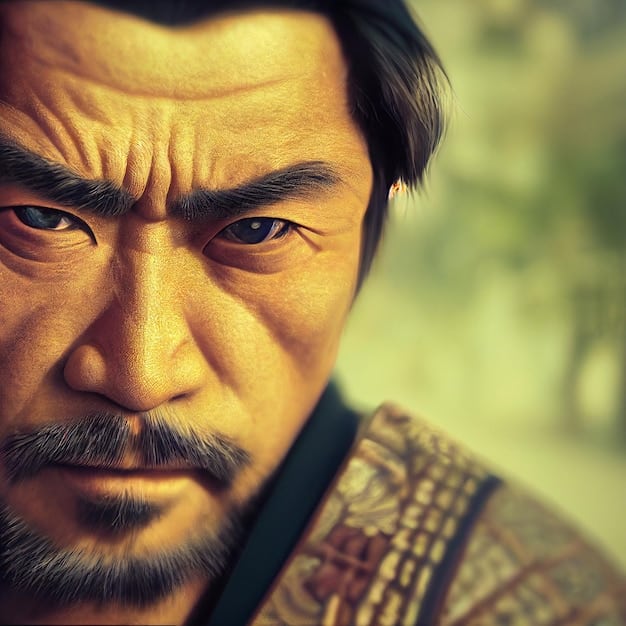 A close-up shot of a character's face in a Japanese drama, looking thoughtfully into the distance. The lighting is soft, emphasizing the character's contemplative expression.