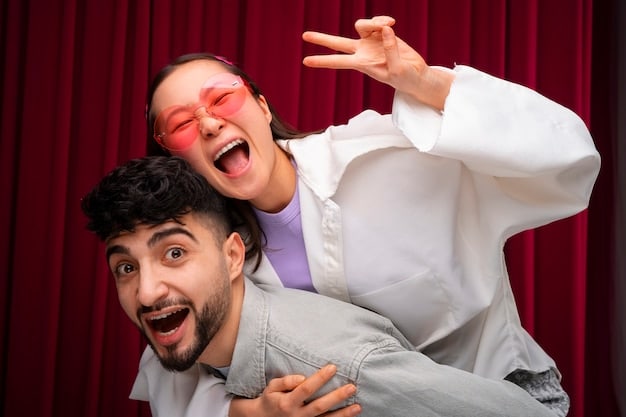A still from a popular J-drama romantic comedy, showing the two main characters in a humorous and heartwarming scene.