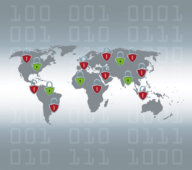 A diagram illustrating how a VPN works, showing data being encrypted and routed through a VPN server in a different country.