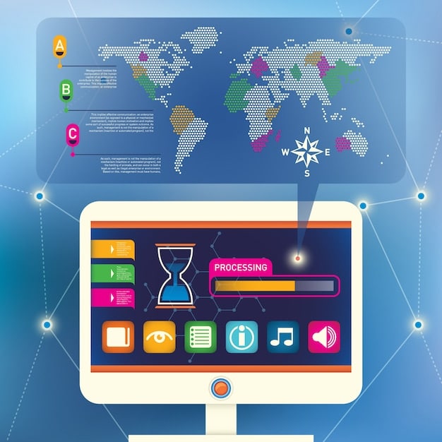 A digital dashboard showing internet data usage stats, with graphs and numbers, emphasizing a data cap limit being approached. There are icons representing various streaming services and devices.