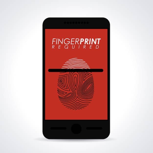 A smartphone screen showing a multi-factor authentication prompt with a fingerprint icon, illustrating the two-step verification process for enhanced security.