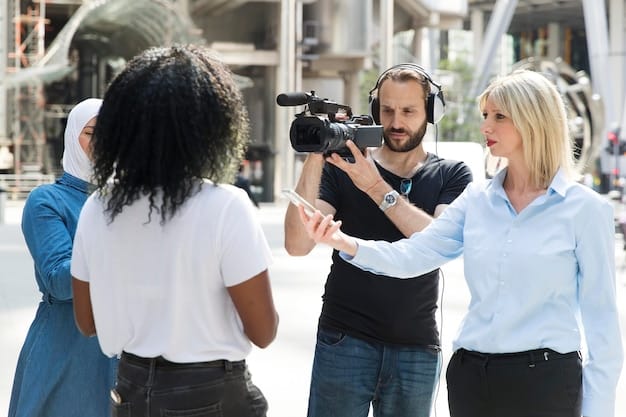 A film set during the filming of a tense scene, showing the director giving instructions to the actors, highlighting the collaborative process behind the camera.