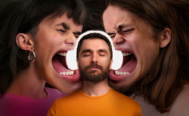 A close-up shot of a character's face, conveying a mix of emotions - fear, anticipation, and determination. The background is blurred, creating a sense of unease and suspense. This image represents the dramatic tension created by , as the character seems to be on the verge of a significant reveal or confrontation.