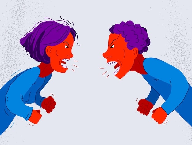 Two characters in a tense confrontation, with body language and facial expressions conveying a conflict, illustrating the importance of interpersonal dynamics in character development.